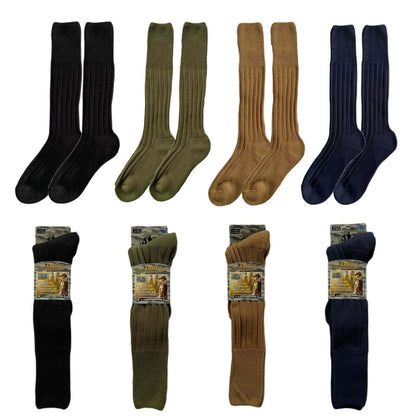 4 Pairs Mens Knee High Army Socks Terry Cushioned Military Commando Reinforced Toe Arch Support for Boots Hiking Outdoor Sports by Sock Stack. Buy now for £15.00.