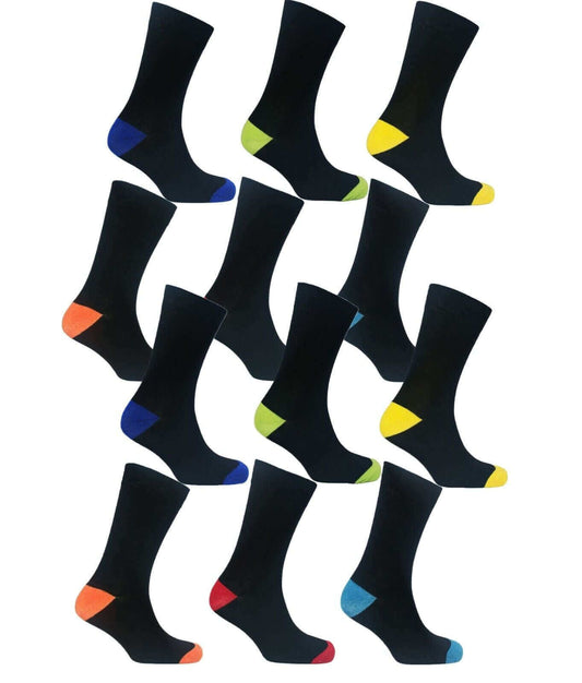 12 Pairs Mens Cotton Rich Argyle and Stripe Casual Work Dress Socks with Smooth Toe Seam All Season Breathable Fashionable Socks Size 6-11 by Sock Stack. Buy now for £9.00.